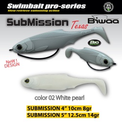 SHAD BIWAA SUBMISSION 4 10CM 02 PEARL WHITE 4BUC/PLIC