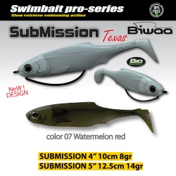 SHAD BIWAA SUBMISSION 5 13CM 07 WATERMELON RED 3BUC/PLIC