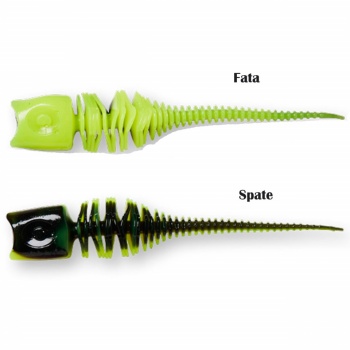SHAD EFFZETT GARLIC TROUT 6CM UV YELLOW BLACK 10BUC/PAC