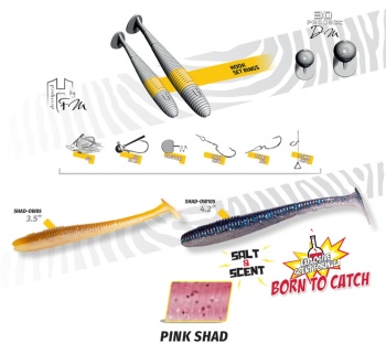 SHAD HERAKLES-OW85 3.5 8.9cm Pink Shad