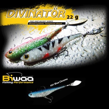 SPINNERTAIL BIWAA DIVINATOR JUNIOR 14CM 22GR 01 BLUE CHROM