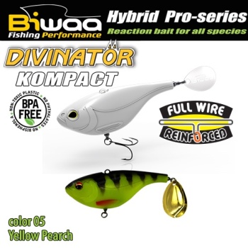 SPINNERTAIL BIWAA DIVINATOR KOMPACT 50 5CM 20GR 05 YELLOW PERCH