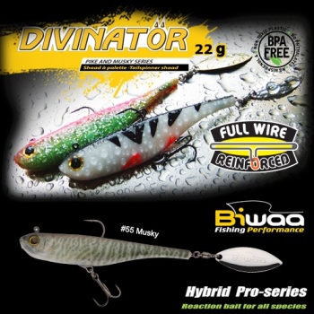 SPINNERTAIL BIWAA DIVINATOR MEDIUM 18CM 35GR 55 MUSKY