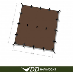 TENDA DD 3 X 3M PRELATA COYOTE BROWN DDHAMMOCKS