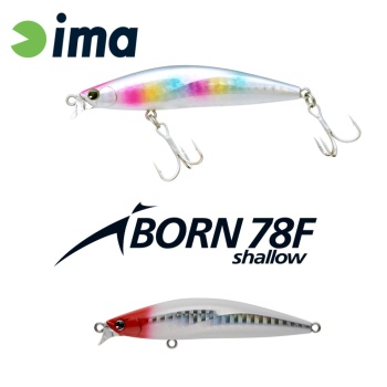 VOBLER IMA IBORN 78F SHALLOW 78MM 8.5GR 001 RED HEAD