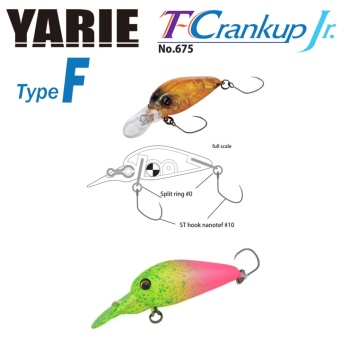 VOBLER YARIE JESPA 675 T-CRANKUP JR TYPE F 2.8MM 1.8GR CULOARE C34 GO GO CHART