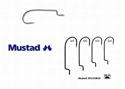 CARLIG MUSTAD JIG BLACK NICKEL OFFSET WORM NR 4/0 39121BLN 5BUC/PL