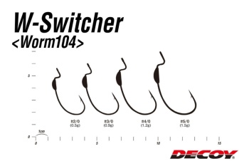 CARLIGE OFFSET DECOY WORM 104 W SWICHER LESTAT NR.5/0 1.5GR 4BUC/PLIC - Img 5
