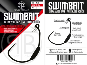 CARLIGE OFFSET RTB EWG SWIMBAIT WEIGHTED HOOKS 10/0 - 5.0G - Img 2