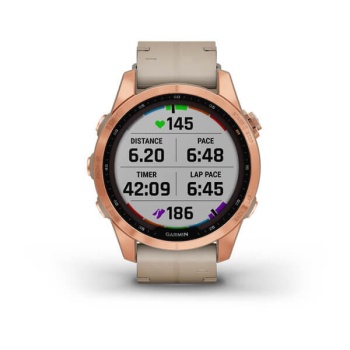 CEAS GARMIN FENIX 7S SAPPHIRE SOLAR ROSE GOLD TI / PIELE 42MM - Img 9