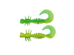 CREATURA BERKLEY POWERBAIT POWER CURLY 40MM SPRING GREEN / SUNSHINE YELLOW