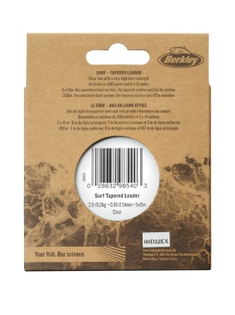 FIR MONOFILAMENT BERKLEY NAUTIL SURF MONOFILAMENT TAPERED NAUTIL SURF TAPERED LINES 200M, 0,18 - 0,54MM, 2KG CLEAR - Img 3