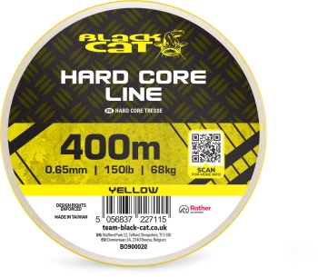 FIR TEXTIL BLACK CAT BC HARD CORE LINE YELLOW 68KG 0.65MM 400M - Img 2