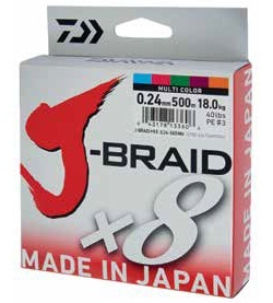 FIR TEXTIL DAIWA J-BRAID X8 MULTICOLOR 0.22MM/17KG/150M
