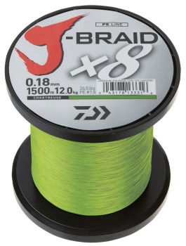 FIR TEXTIL DAIWA J-BRAID X8E CHARTREUSE 0.13MM/8,0KG/3000M