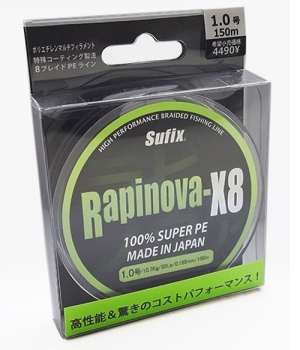 FIR TEXTIL SUFIX RAPINOVA X8 LEMON GREEN 150M 0.165MM 8.5KG