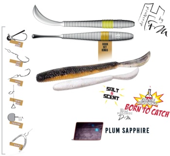 GRUB HERAKLES LEFTAIL WORM 4.8 12cm Plum Sapphire