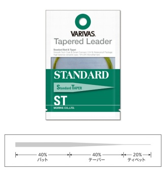 INAINTAS FLY VARIVAS TAPERED LEADER STANDARD ST 2X 12ft 0.235mm-0.56mm