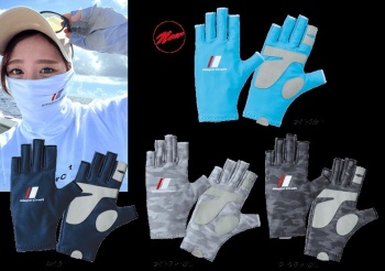 MANUSI MAJOR CRAFT UV-CUT GLOVE L Light Blue - Img 2
