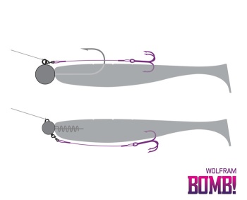 MONTURA DELPHIN BOMB TWISTO RIGS WOLFRAM / 3BUC #8/8CM - Img 2
