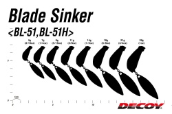 PLUMBI CU PALETA DECOY BL-51 BLADE SINKER 11.0GR 2BUC/PLIC