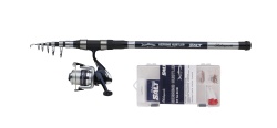 SET LANSETA SHAKESPEARE SALT HERRING HUSTLER TELE 10FT/3.00M 60-90G + MULINETA 6000