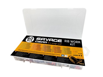 SET NALUCI SI ACCESORII SAVAGE GEAR RIB WORM 60BUC