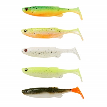 SHAD SAVAGE GEAR FAT MINNOW T-TAIL 9CM 7G DARKWATER MIX 5BUC/PL - Img 2