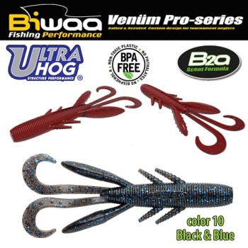 SHAD ULTRA HOG 4 10CM 10 BLACK & BLUE 8BUC/PLIC