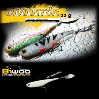 SPINNERTAIL BIWAA DIVINATOR JUNIOR 14CM 22GR 02 PEARL WHITE