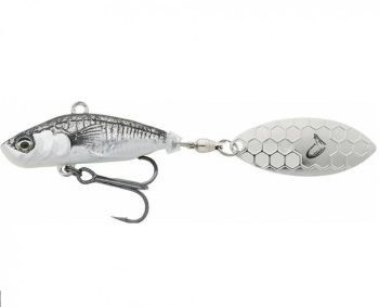 SPINNERTAIL SAVAGE GEAR 3D STICKLEBAIT TAILSPIN 8CM / 18G SINKING BLACK SILVER - Img 2