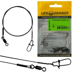 STRUNA TITAN 1X7 ORANGE TITANIUM LEADER 1BUC 30CM, 9KG, 0.39MM
