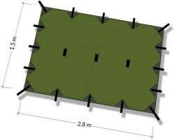 TENDA S PRELATA OLIVE GREEN DDHAMMOCKS 2.8M X 1.5M