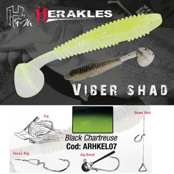 VIBER SHAD HERAKLES 3.8 9.7cm BLACK CHARTREUSE