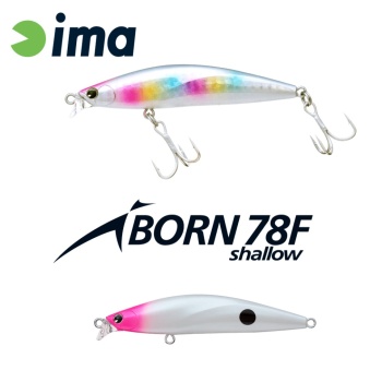 VOBLER IMA IBORN 78F SHALLOW 78MM 8.5GR 018 PH PEARL DOT