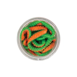 WORM BERKLEY POWERBAIT POWER HONEY WORM GREEN ORANGE