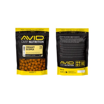 BOILIES AVID CARP CREAMY SCOPEX 15MM 1KG - Img 7