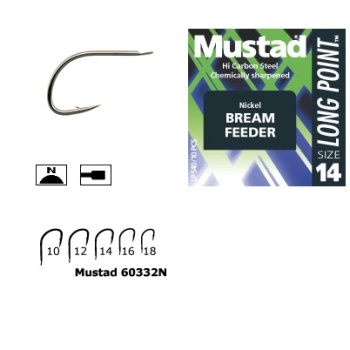 CARLIG MUSTAD BREAM FEEDER NICHEL,LONG POINT AS10 NR 12 60332N.12 - 10BUC/PL