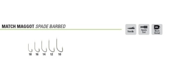 CARLIG MUSTAD MATCH MAGGOT SPADE BARBED MAR 12 15BUC/PL - Img 2