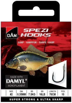 CARLIGE LEGATE DAM SPEZI CARP NR.2 0.35MM 7.5KG 70CM 10PCS