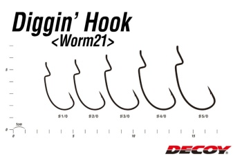 CARLIGE OFFSET DECOY WORM 21 DIGGIN HOOK NR.2/0 7BUC/PLIC - Img 4