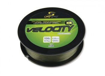 FIR MONOFILAMENT CARP SPIRIT VELOCITY XS (XTRA - STRONG) 1200M 0.22MM / LO-VIS GREEN