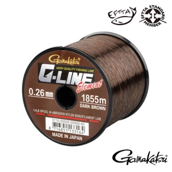 FIR MONOFILAMENT GAMAKATSU G-LINE ELEMENT DARK BROWN 026MM.5,10KG.1855M