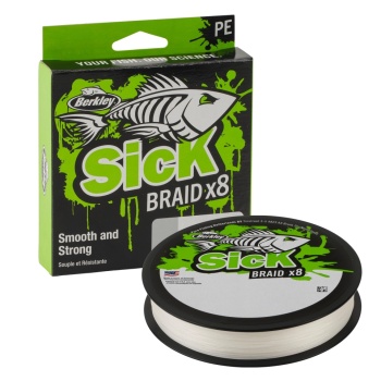 FIR TEXTIL BERKLEY SICK BRAID X8 150M/165YD, 0,14MM, 16,5KG/36LB WHITE