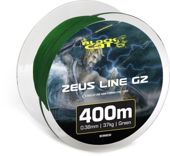 FIR TEXTIL BLACK CAT ZEUS G2 LINE 400M 0.38MM 37KG GREEN