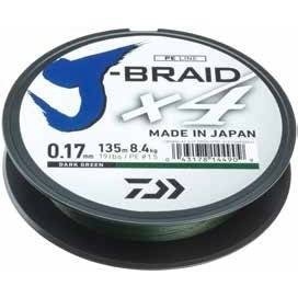 FIR TEXTIL DAIWA J-BRAID X4 0.13MM/5,9KG/135M VERDE