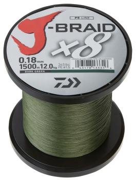 FIR TEXTIL DAIWA J-BRAID X8E VERDE 0.13MM/ KG/3000M