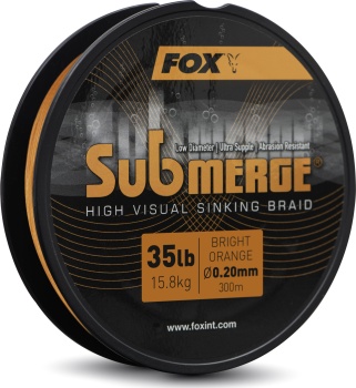 FIR TEXTIL FOX SUBMERGE ORANGE SINKING BRAID – 300 M, 0.20 MM, 35 LB