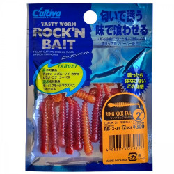 GRUB ROCK'N BAIT CULTIVA RB-2 31 CRAB ORANGE RING KICK TAIL