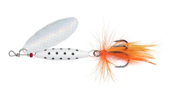 LINGURITA ROTATIVA ABU GARCIA REFLEX White 4.5CM 7.0Gr LF White Flash